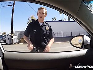 CAUGHT! black gal gets unloaded deep throating off a cop