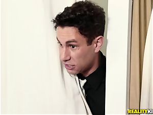 Rich thin teenage Naomi woods gets fucked in a fittingroom